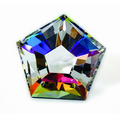 Pentagon Rainbow Paperweight -Dichroic Optic Crystal (1 3/4"x2"x2 1/4")
